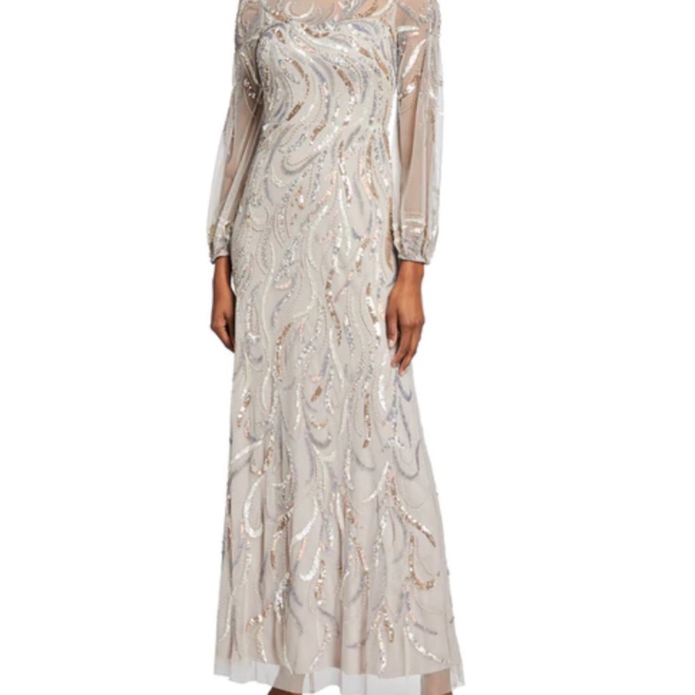 Aiden Maddox Sequin Illusion Dress